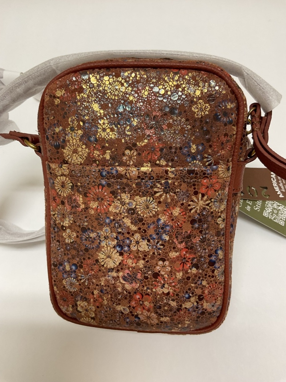 AMERICAN LEATHER CO Cleveland Mini Floral Crossbody Bag NWT - Picture 6 of 13